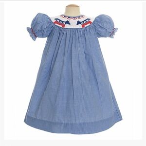 Remember Nguyen smocked Donkey Blue Bishop Dress